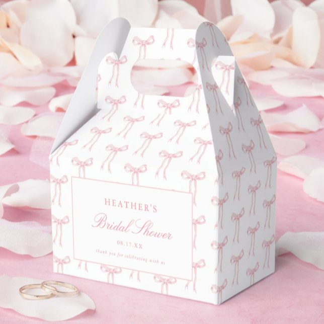 She's Tying The Knot Pink Bridal Shower Favours Favour Box (Creator Uploaded)