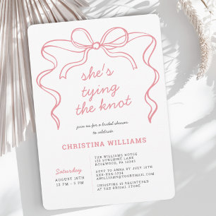 She's Tying the Knot Pink Bridal Shower Invitation