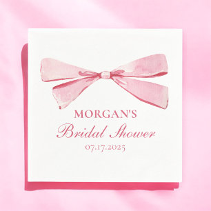 She's Tying The Knot Pink Bridal Shower Napkin