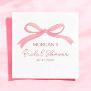 She's Tying The Knot Pink Bridal Shower Napkin