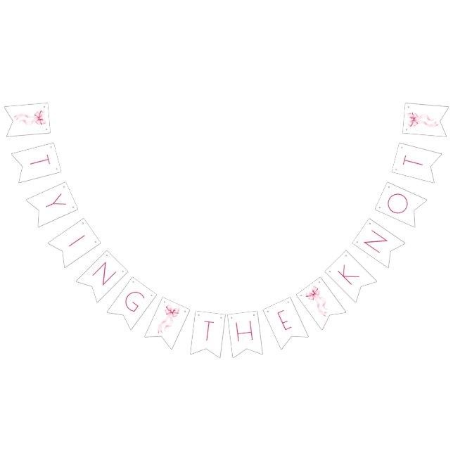 She's Tying the Knot Pink Ribbon Bridal Shower Bunting (All)
