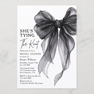 She's Tying The Knot QR Code Bridal Shower Invitation