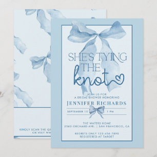 Shes Tying The Knot   Ribbon Bridal Shower Invitation