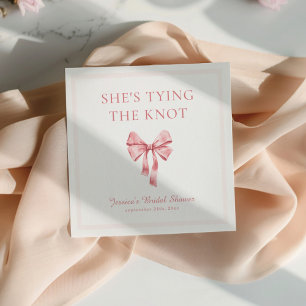 She's Tying the Knot Soft Pink Coquette Shower Napkin