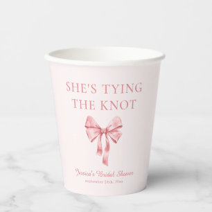 She's Tying the Knot Soft Pink Coquette Shower Paper Cups