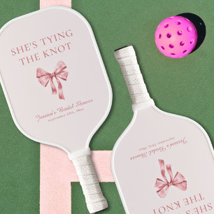 She's Tying the Knot Soft Pink Coquette Shower Pickleball Paddle