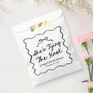 She's Tying The Knot Whimsical Bow Bridal Shower Favour Bags