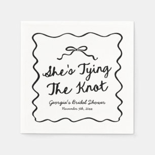 She's Tying The Knot Whimsical Bow Bridal Shower Napkin