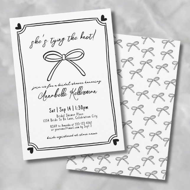 She's Tying The Knot Whimsical Bridal Shower Invitation (She's Tying The Knot Whimsical Bridal Shower Invitation)
