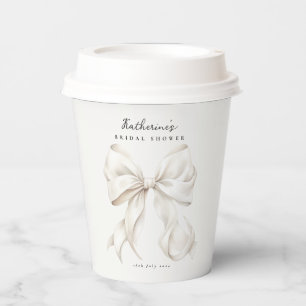 She's Tying the Knot White Bow Paper Cup