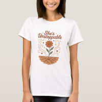 She's Unstoppable Feminist Retro Sparkle Flower