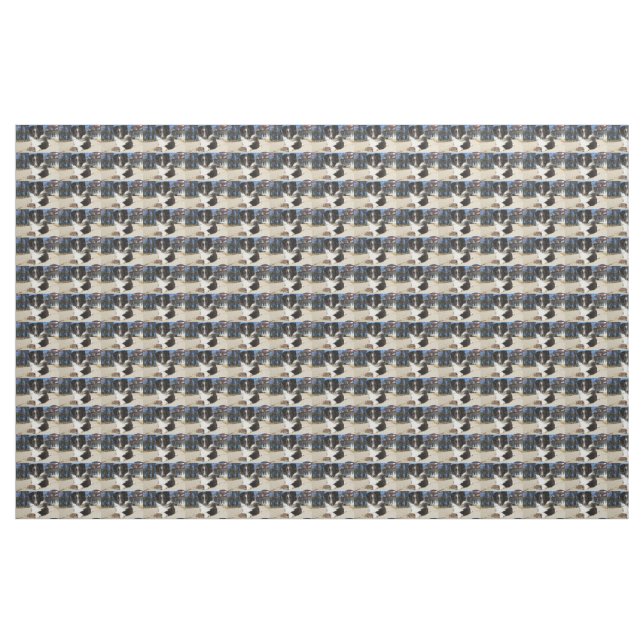 shet shp black and white puppy fabric (Yard)