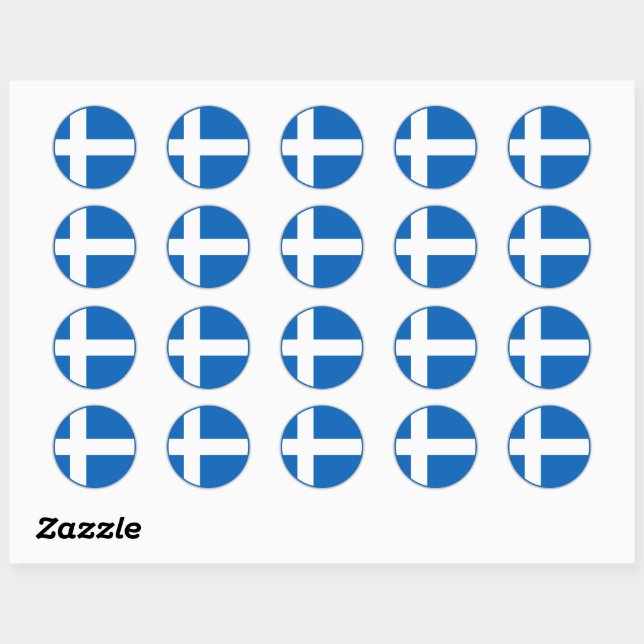 Shetland Flag Classic Round Sticker (Sheet)