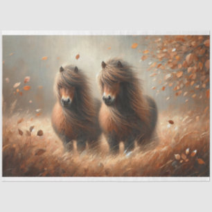 Shetland Pony Autumn-time Decoupage Tissue Paper