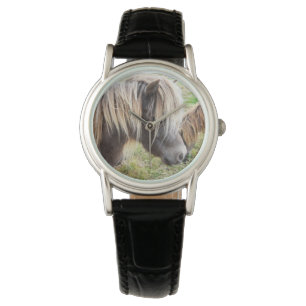 Shetland Pony, Bad, Hair Day, Ladies Leather Watch