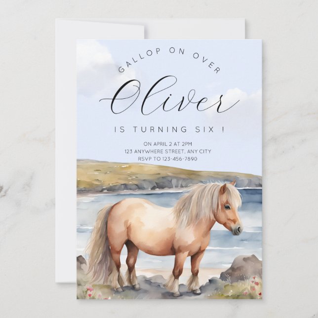 Shetland Pony Birthday Invitation (Front)