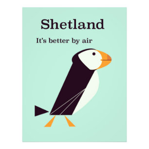 Shetland Puffin Vintage travel poster