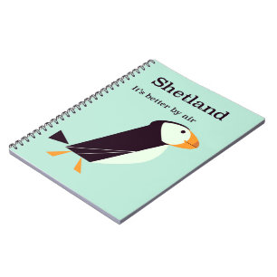 Shetland Puffin Vintage travel poster Notebook