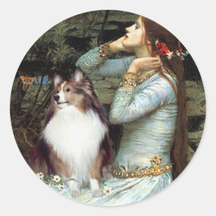 Shetland Sheepdog 18 - Ophelia Seated Classic Round Sticker