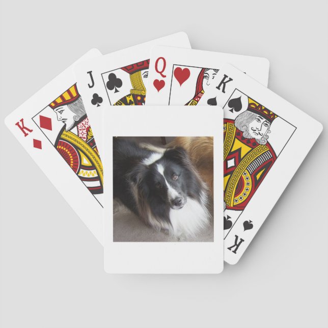 Shetland Sheepdog Black and White Playing Cards (Back)