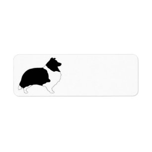 Shetland Sheepdog Black and White SIlhouette