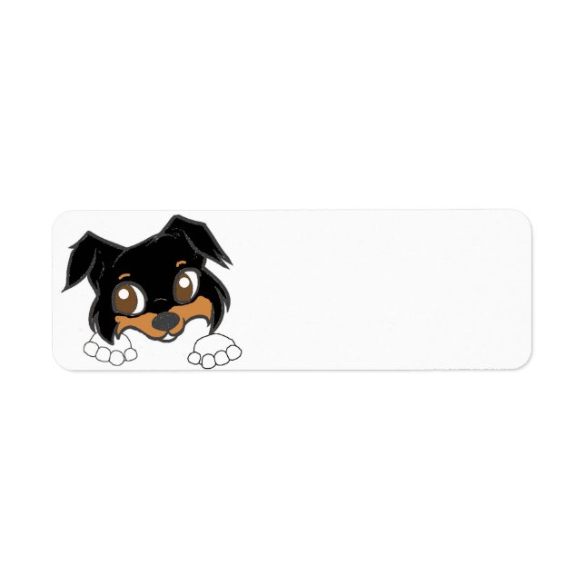 Shetland Sheepdog Black Tri Peeking Cartoon (Front)