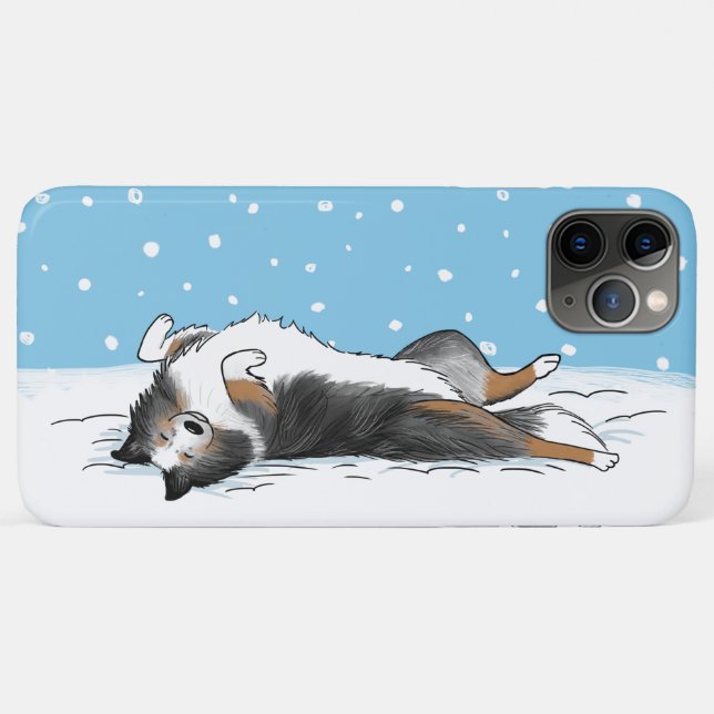 Shetland Sheepdog Blue Merle Sheltie Dog Holiday Case-Mate iPhone Case (Back (Horizontal))