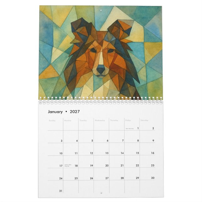 Shetland Sheepdog Calendar (Jan 2027)