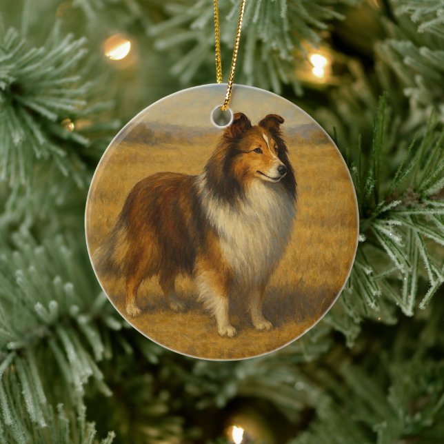 Shetland Sheepdog Ceramic Tree Decoration (Tree)