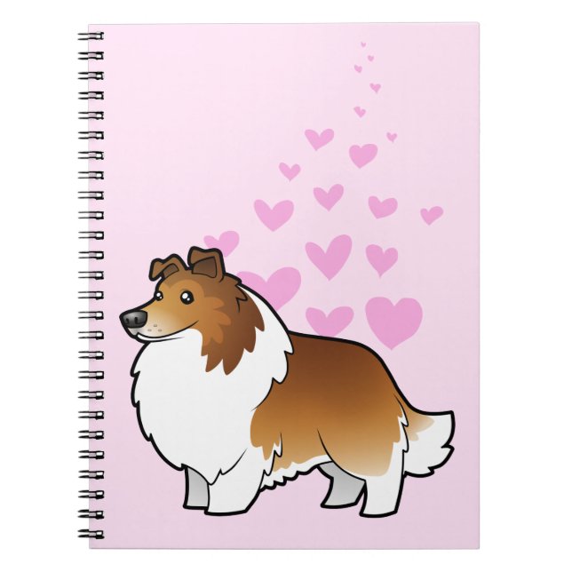 Shetland Sheepdog / Collie Love Spiral Notebook (Front)