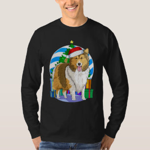Shetland Sheepdog Cute Dog Santa Christmas Tree De T-Shirt