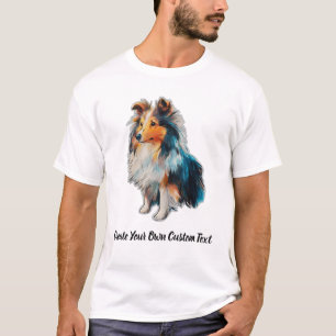 Shetland Sheepdog Dog Create Your Own Custom Text T-Shirt