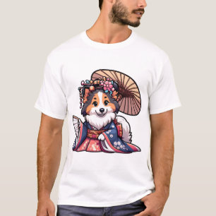 Shetland Sheepdog Dog Kimono   T-Shirt