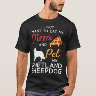 Shetland Sheepdog Dog Pizza lover owner Xmas Birth T-Shirt