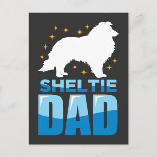 Shetland Sheepdog Dog Puppy Lover Sheltie Dad Postcard