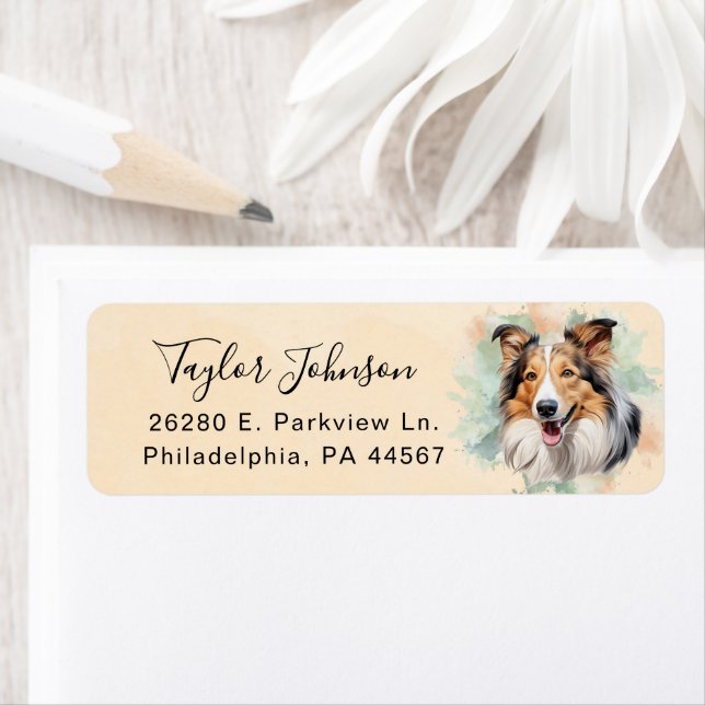 Shetland Sheepdog Dog Return Address Label (Insitu)