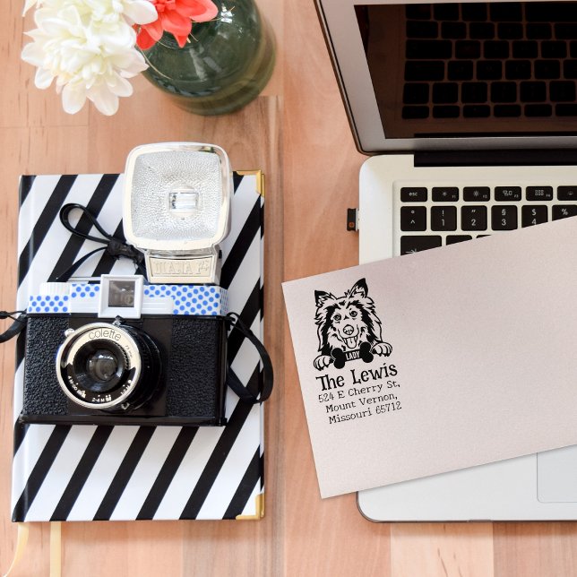 Shetland Sheepdog Dog, Return Address,  Rubber Stamp (Creator Uploaded)