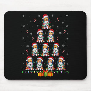 Shetland Sheepdog Dog Santa Hat Xmas Lights Christ Mouse Pad