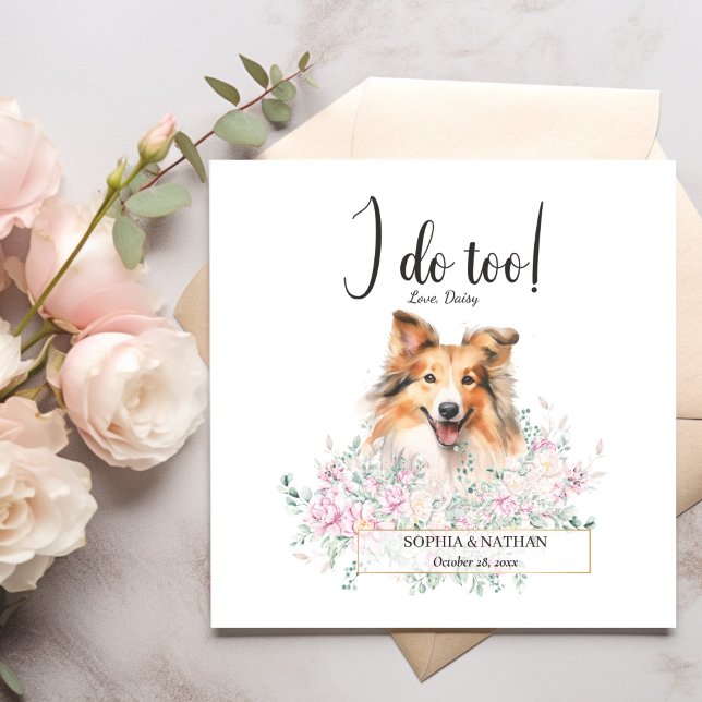 Shetland Sheepdog Dog Wedding Cocktail Napkins (Creator Uploaded)