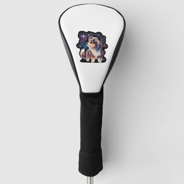 Shetland sheepdog galaxy golf head cover (Front)