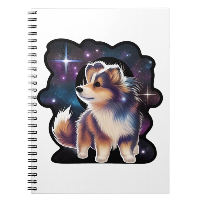 Shetland sheepdog galaxy notebook (Front)