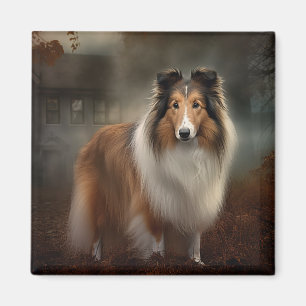 Shetland Sheepdog Halloween Scary Magnet