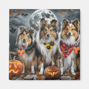 Shetland Sheepdog Halloween Spooky  Magnet