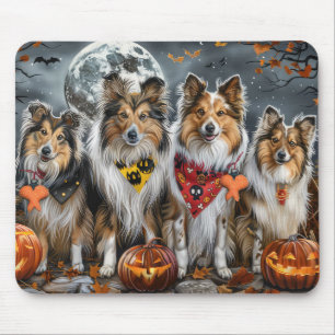 Shetland Sheepdog Halloween Spooky Mouse Pad