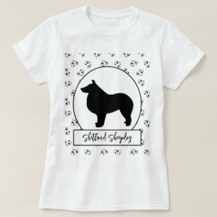 Shetland Sheepdog Hearts Pawprints T-Shirt