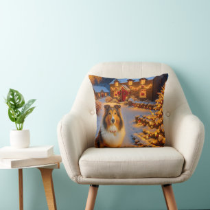 Shetland Sheepdog Holiday Cushion