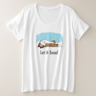 Shetland Sheepdog Holiday Snow Dog Sheltie Lover's Plus Size T-Shirt