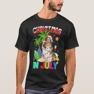 Shetland Sheepdog In Santa Hat Sunglasses Christma T-Shirt