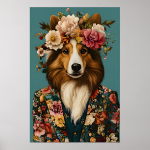 Shetland Sheepdog In Suit Poster, Sheltie Poster