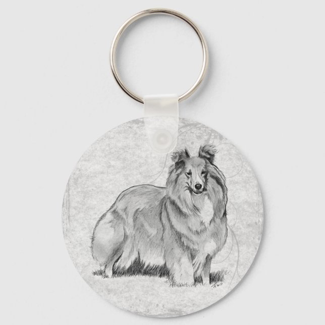 Shetland Sheepdog Key Ring (Front)